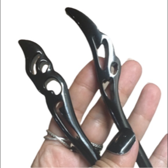 Sale ! 2 black pins for $25 Handmade Hair Pins black epoxy - Picture 4 of 7
